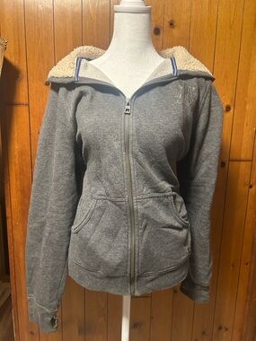 Harley-Davidson Gray Zip-Up Hoodie with Sherpa Hood